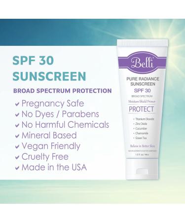 Belli Skincare Pure Radiance Sunscreen SPF 30 | 1.5 fl oz - Safe & Effective UV Protection - Buy Online on GoSupps.com