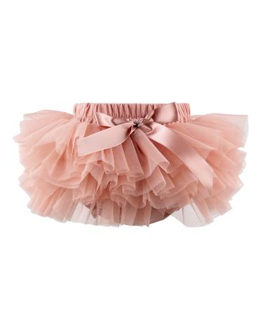 HOOLCHEAN Infant Toddler Baby Girls Super Soft Fluffy Tutu Skirt with Diaper Cover Bloomer 0-6 Months Dusty Pink - Buy Online on GoSupps.com