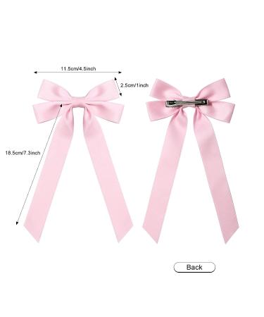 2PCS Pink Satin Hair Bows Clips for Women & Girls - Hair Accessories for Ponytails and Alligator Clips - Buy Online on GoSupps.com