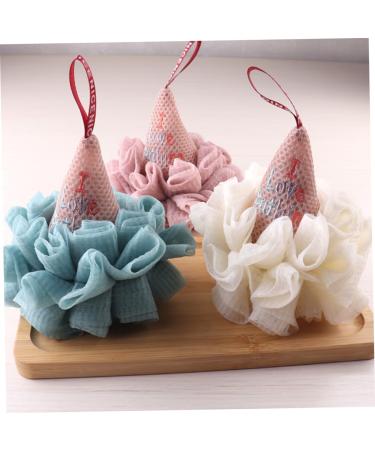 Housoutil 2 Pcs Ice Cream Bath Sponge | Adorable Loofah for Face Cleansing & Shower | Soft White Polyester Cleaning Scrubber - Buy Online on GoSupps.com