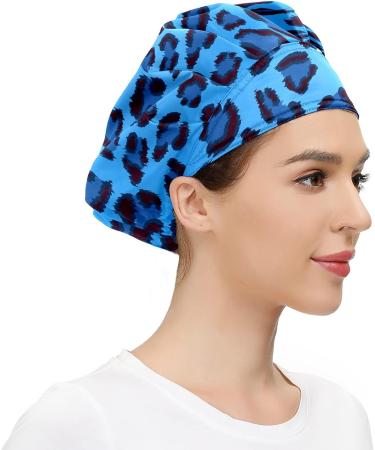 Adjustable Blue Leopard Texture Working Cap with Tie Back for Men and Women - Buy Online on GoSupps.com