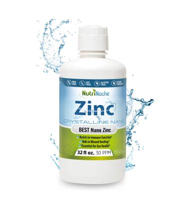 NutriNoche Pure Crystalline Liquid Zinc Supplement - 30 PPM - Colloidal Minerals 32 Fl Oz (Pack of 1)