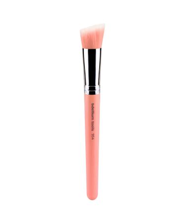 Bdellium Tools Professional Makeup Brush - Pink Bambu Series 954 Duet Fiber Slanted Kabuki - With Soft Synthetic Fibers For Stippling Buffing Blending (Pink 1pc)