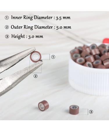 500 Pcs Micro Ring Beads Kit with Hair Extension Tools for Brown Fairy Hair Tinsel Strands - Professional Styling Accessories - Buy Online on GoSupps.com