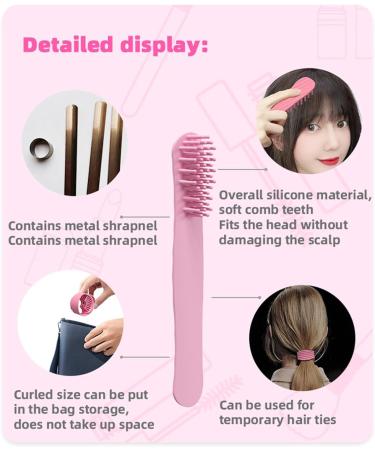 Buy Generic Silicone Massage Comb with Long Handle | Scalp Massage Comb for All Hair Types - Soft Silicone Ridge | Perfect for Men Women Teens & Girls - Rose Color - Buy Online on GoSupps.com