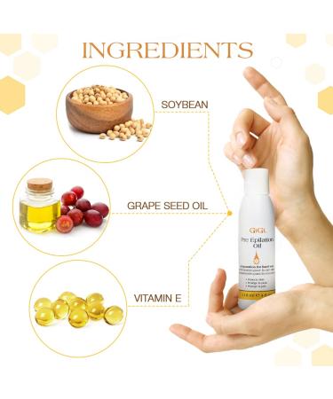 GiGi Pre Epilation Oil 4 fl oz - Soybean & Grape Seed Oils | Pack of 1 - Buy Online on GoSupps.com