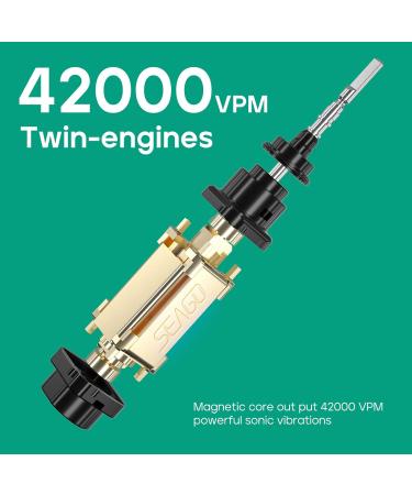 SEAGO Rechargeable Sonic Electric Toothbrush - 30 Days Battery 5 Modes 2 Minute Timer Portable with 8 Brush Heads - Perfect for Adults (Red - Buy Online on GoSupps.com