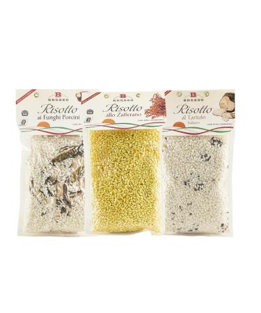 Brezzo Tris di Risotti of 300g with porcini mushrooms, truffle and saffron
