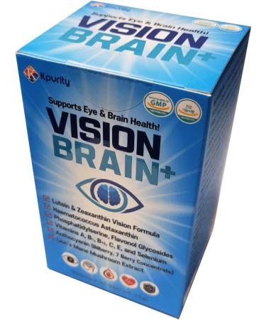 KPurity VisionBrain+ Eye & Brain Health Supplement with Lutein & Zeaxanthin - Enhances Memory Focus and Brain Performance - 90-Day Supply Softgels (3 Boxes VisionBrain+) VisionBrain+ 30 Count (Pack of 1) - Buy Online on GoSupps.com