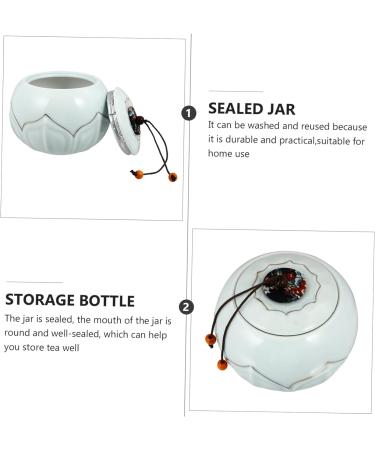 Zerodeko 1pc Ceramic Tea Ceramic Dishes Glass Container Nuts Cereals Bottle Canister Jars with Lids Containers Bottles Procelain Airtight Canister - Jar Ceramics Food Cereal Bottle - Buy Online on GoSupps.com