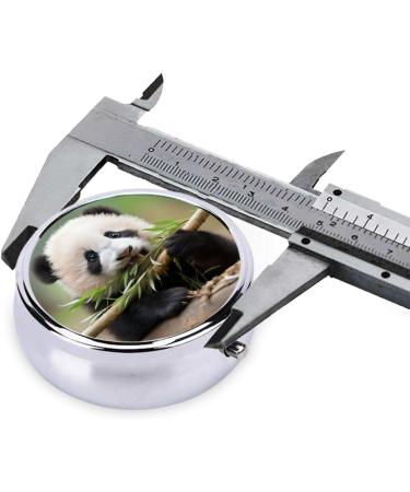 Cute Panda Eating Bamboo Pill Box | Portable 3-Compartment Metal Storage | Perfect for Travel & Small Pills - Buy Online on GoSupps.com
