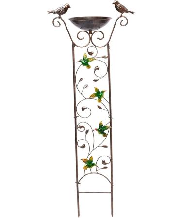 Kolibri 2-in-1 Wet Moss Bird Potions & Garden Trellis - Metal Bird Water Dispenser & Retro Stand Feeder for Outdoor Garden Decoration - Buy Online on GoSupps.com