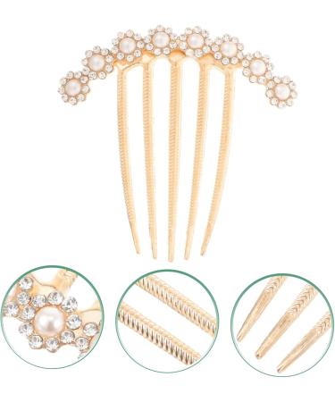 Housoutil Rhinestone Clips for Hair Rhinestone Hair Combs Hair Comb Clips Girl Headpiece Rhinestone Hair Clips for Hair Comb for Girls Tiara Imitation Pearls Fashion Hair up Miss - Buy Online on GoSupps.com