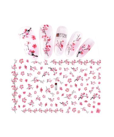 Pink Flower Water Transfer Slider for Manicure Nail Art Decoration Nail Sticker