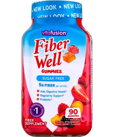 VitaFusion Fiber Well Peach Strawberry Berry 90 Gummies