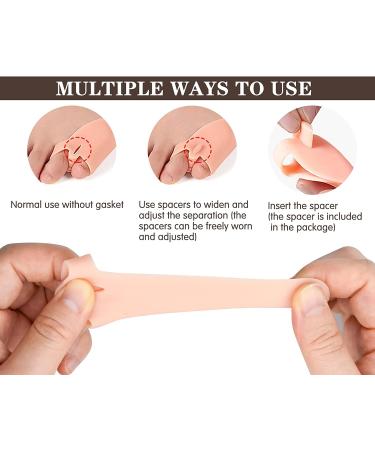 Norhogo Silicone Toe Separator - 4 Pairs for Pinky & Overlapping Toes Relief | Comfortable Toe Spreader for Pain & Pressure Relief - Buy Online on GoSupps.com