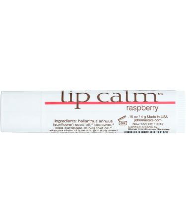 John Masters Organics Lip Calm Raspberry - 95% Organic Ingredients - USDA Organic - Ultra Hydrating - Cruelty-Free - 0.15 oz - Buy Online on GoSupps.com