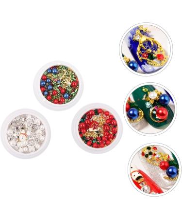 minkissy Christmas Nail Art Ornaments Pearl Set Nail Jewels Jewelery for Girl Nail Jewelry Charms Glitter Nail Wraps Christmas Nail Stickers Nail Rhinestone Christmas Glitter Gems 3 Boxes - Buy Online on GoSupps.com