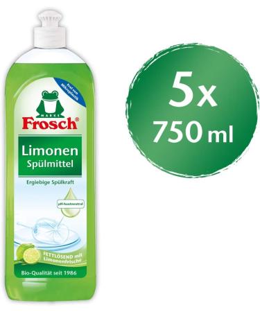 Frosch Washing-Up Liquid Pack of 5 (5 x 750 ml) - Eco-Friendly Dish Soap for Effective Cleaning | Buy Internationally - Buy Online on GoSupps.com
