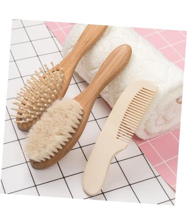 Hemoton 3pcs Kids Bath Set: Baby Hair Brush, Newborn Hair Comb, Wooden Wool Brush - Buy Online on GoSupps.com