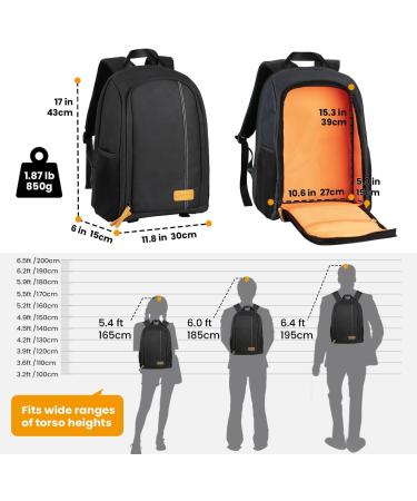 TARION Waterproof Camera Backpack with Laptop Compartment - Black | Large Capacity Photography Bag for DSLR, SLR Cameras, Lenses, and Tripod - Buy Online on GoSupps.com