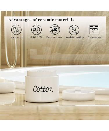 LEETOYI Ceramic Cotton Swab Holder with Lid | Stylish Storage for Cotton Swabs & Balls | Easy to Clean | Ideal for Home Organization - Buy Online on GoSupps.com