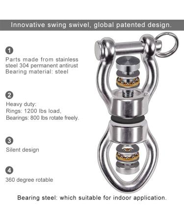 SELEWARE Silent Bearing Swing Swivel  360 Rotational Device Hanging Accessory with Removeable Buckle for Tree Swing  Hammock Chair  Climbing Rope  Yoga  Kids Swing Swivel 1200LB Capacity Swivel - Style A - Buy Online on GoSupps.com