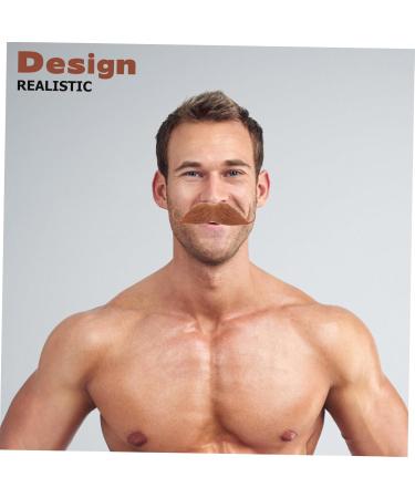 BESTYASH False Mustache Realistic Mustache Simulated Mustache Realistic Beard for Party Realistic Beard for Cosplay False Beard Lifelike Mustache Fake Mustache Simulation Beard Fake Beard 11.5x3cm As Shown - Buy Online on GoSupps.com