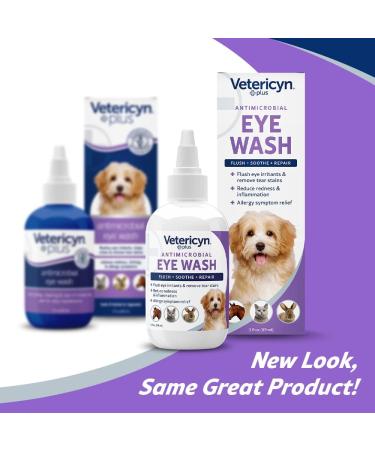 Vetericyn Plus All Animal Eye Wash - Safe & Effective Solution for Irritated Eyes | Relieves Pink Eye & Allergies | Daily Eye Care for Pets - 3 oz - Buy Online on GoSupps.com