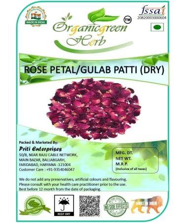 ORGANIZE Organicgreen Herb Sun Dry Gulab Patti Rose Petals Dry 200GM Rose Leaves Rose Patti