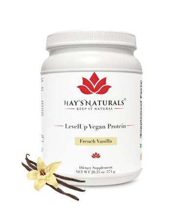 Hay's Naturals LevelUp Vegan Protein Powder - 21g Protein - French Vanilla Flavor Plant-Based Protein for Muscle Building and Recovery