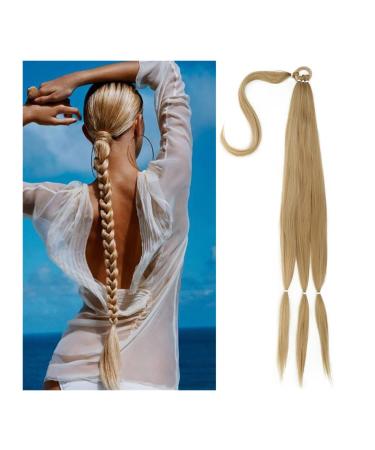 Hair Extensions 80cm Synthetic Wraparound Long Braided Ponytail Hair Extension Headband Synthetic Wig Piece Bun for Women's Daily Use Hair Pieces For Women (Color : E)