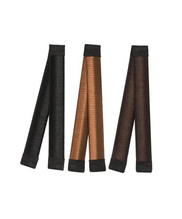 Donut Hair Bun Maker - 3PC Hair Accessories for DIY Styling | French Twist Tool & Clip (Dark Brown) - Perfect for Elegant Hair Buns - Buy Online on GoSupps.com