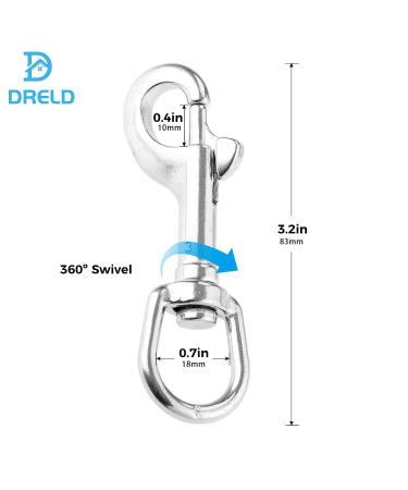 Swivel Eye Bolt Snap Hook Mount 316 Stainless Steel with Rubber Pad - Pack of 5 for Fishing Boat, Canoe & More - Buy Online on GoSupps.com