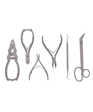 Premium Nail-Tong Podology Instruments Set | 6-Part Foot Care for Strong Nails | Includes Translation Tongs Corner Pliers Skin Pliers & More - Buy Online on GoSupps.com