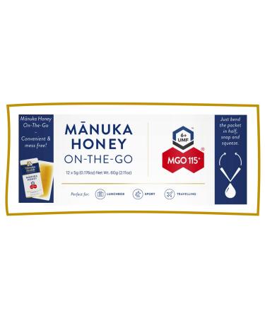 Manuka Health MGO 100+ Manuka Honey On-The-Go 12 Packets - Pure & Natural - Buy Online on GoSupps.com