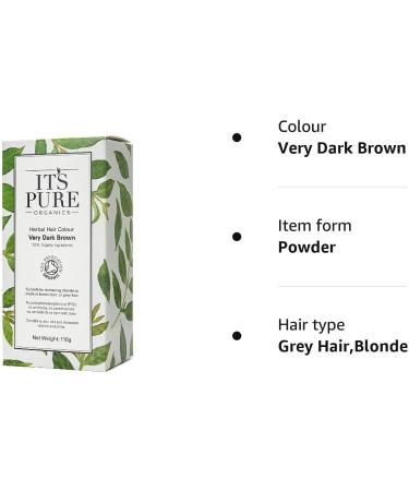 It's Pure Organic Herbal Hair Colour - Very Dark Brown | Natural Hair Dye - Buy Online on GoSupps.com