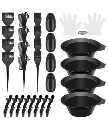 Hair Dye Brush and Bowl Set Hair Dye Kit Hair Tint Dying Coloring Tool Hair Dye Comb with Ears Covers Hairdressing Clips and Hair Dye for Salon and Personal DIY IRCHLYN (78 Pieces)