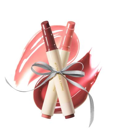 Nature Republic Honey Melting Lip (FIG & PLUM) Duo Set - Moisturizing Tinted Lip Balm Sheer Tint Glowy Finish Stocking Stuffers