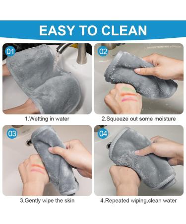 URAQT 5 Pack Face Cloths Make Up Remover Microfibre Face Wipes for Reusable Makeup Remover Cloth Washable Ultra Soft Facial Cleansing Wipe Cloths (Grey) 5pcs-grey - Buy Online on GoSupps.com