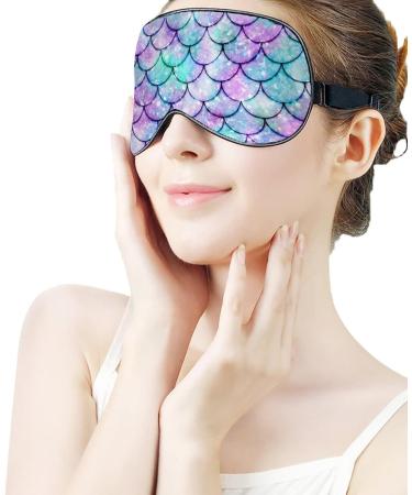 Silk Mermaid Scales Eye Mask for Girls, Teens, Women - Comfortable & Lightweight Travel Sleep Mask with Elastic Strap - Beautiful Pattern - 1 Count - Buy Online on GoSupps.com