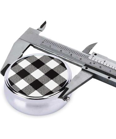 Black and White Plaid Mini Round Pill Box | 3 Compartment Travel Pill Organizer | Portable Medicine Case for Home & Office - Buy Online on GoSupps.com