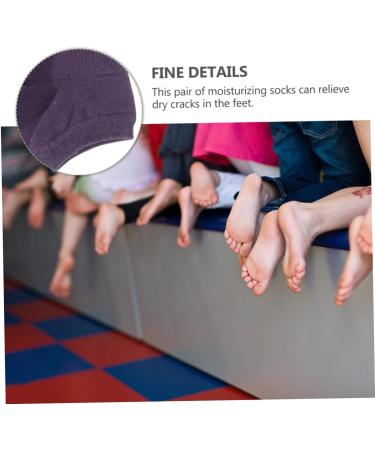 minkissy 5 Pairs Moisturizing Socks Wicking Socks Moisturizing Heel Sleeves Heel Protectors Heel Protector Heel Cushions Silicone Heel Protector Dry Feet Socks Foot Cotton Yoga Socks Purple - Buy Online on GoSupps.com