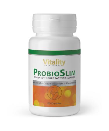 Probioslim highly dose capsules high bioavailability with 10 bacterial cultures + chrome + fiber from the zichorie healthy intestinal flora 60 pcs vegan vitality nutritionals by vitaminexpress