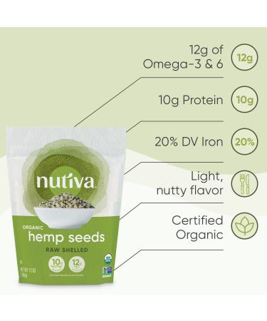 Nutiva Organic Raw Shelled Hemp Seeds - 19 oz | Nutrient-Dense Superfood - Buy Online on GoSupps.com