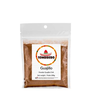 Dried Guajillo Chili Poweder 200gr by Sombrero. Medium Heat and Earthy Taste Great for Tacos al Pastor Chilaquiles and Salsas! GUAJILLO-200gr