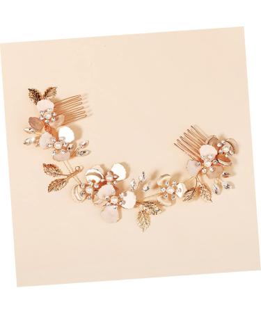 FRCOLOR Pearl Rhinestone Couple Combs Pearl Hairpin Headband Clear Handbag Rhinestone Hair Clips Glass Cosmetic Containers Hair Jewels for Women The Flowers Bride Copper Wire Decorate - Buy Online on GoSupps.com