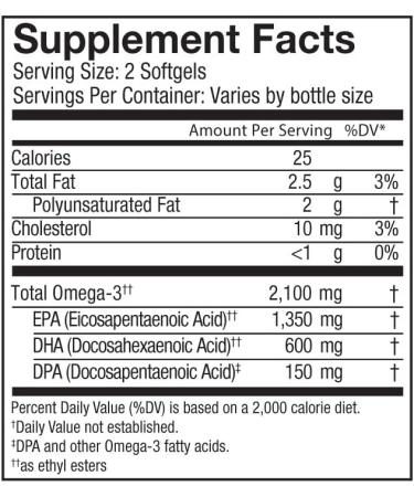 Oceanblue Omega-3 2100 Triple Strength Burpless Fish Oil Supplement | High-Potency EPA, DHA, DPA | Wild-Caught Orange Flavor | 120 ct (60 Servings) | New Packaging - Buy Online on GoSupps.com