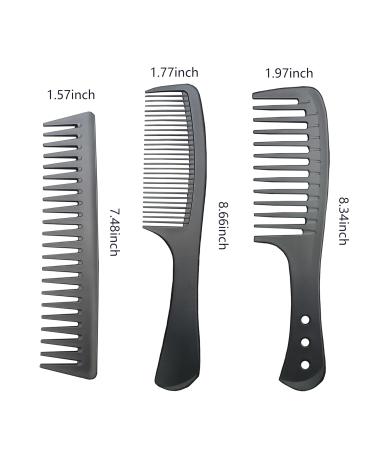 Professional Comb Set Black 6 Piece - Carbon Fiber Anti Static And Heat Resistant Comb-Fine and Wide Tooth Comb for Men and Women - Parting Teasing and Hair Styling - Buy Online on GoSupps.com
