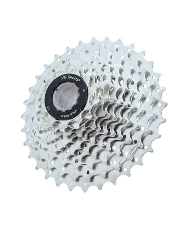 VG SPORTS 11 Speed Cassette 11-28T/11-32T/11-34T/11-36T/11-40T/11-42T/11-46T/11-50T Bicycle Cassette Fit for Mountain Bike/Road Bike Cassette Compatible with Shimano Sram 11S-11-32T-Silver